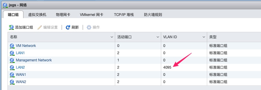 ESXI虚拟机VLAN ID设置