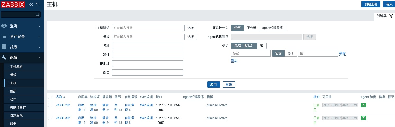 主机监控状态概览